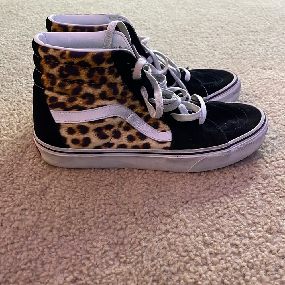 Leopard print hightop vans